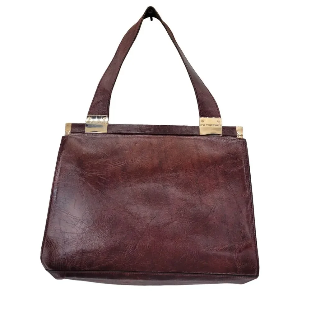 Vintage Dolce & Gabbana Leather Turnlock Frame Purse Burgundy‎ Authenticated - Picture 2 of 13